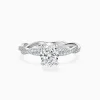 Oval-Cut Pavé Twist Diamond Engagement Ring