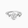 Classic Six-Prong Oval Vine Bypass Dainty Engagement Ring