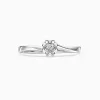 Round Solitaire Rose Bypass Engagement Ring