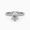 0.5-3.0CT Pear Solitaire Pavé Diamond Engagement Ring