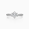 Round Solitaire Double Row Pavé with 6-Prong Engagement Diamond Ring