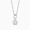 Round Solitaire Diamond Snowflake Pendant