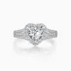 Heart Shaped Halo Pavé Luxury Promise Ring 9K white gold Engagement Ring