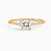 Princess-cut Side-Stone Engagement Ring