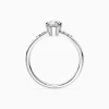 Oval-cut Side-stone Engagement Ring in 14k White Gold