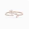 Scatter Floral Halo Promise Ring in 14k White Gold