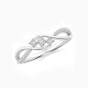 Scatter Pavé Bypass Promise Ring White Gold Round Cut Lab Diamond Engagement Ring