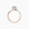 Round Halo Pavé Interlace Two-tone Bypass Diamond Engagement Ring