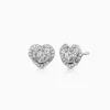 Round Halo Rose Diamond Stud Earrings