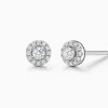 Round Halo Lab-Grown Diamond Stud Earrings