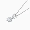 Round Solitaire Diamond Snowflake Pendant