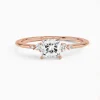 Princess-cut Side-Stone Engagement Ring