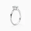 Oval-cut Side-stone Engagement Ring in 14k White Gold