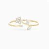 Scatter Floral Halo Promise Ring in 14k White Gold