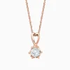 Round Solitaire Diamond Snowflake Pendant