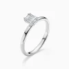 Classic Simple Solitaire Emerald Cut Diamond Engagement Ring