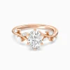 Classic Six-Prong Oval Vine Bypass Dainty Engagement Ring