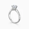 Round Solitaire Pavé with 6-Prong Engagement Diamond Ring