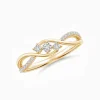 Scatter Pavé Bypass Promise Ring White Gold Round Cut Lab Diamond Engagement Ring