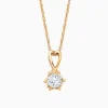 Round Solitaire Diamond Snowflake Pendant