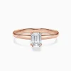 Classic Simple Solitaire Emerald Cut Diamond Engagement Ring