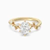 Classic Six-Prong Oval Vine Bypass Dainty Engagement Ring