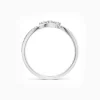 Scatter Pavé Bypass Promise Ring White Gold Round Cut Lab Diamond Engagement Ring