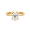 0.5-3.0CT Pear Solitaire Pavé Diamond Engagement Ring