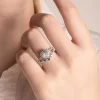 1.0-3.0CT Heart Shaped Halo Pavé Diamond Engagement Ring