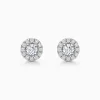 Round Halo Lab-Grown Diamond Stud Earrings