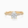 Oval-Cut Pavé Twist Diamond Engagement Ring
