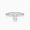 Classic Simple Solitaire Emerald Cut Diamond Engagement Ring