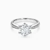 Round Solitaire Pavé with 6-Prong Engagement Diamond Ring