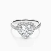 1.0-3.0CT Heart Shaped Halo Pavé Diamond Engagement Ring