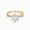 Round Solitaire Pavé with 6-Prong Engagement Diamond Ring