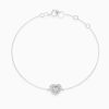 Heart shaped Halo Micro-Suspension Pavé Diamond Bracelet