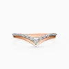 Chevron Round Diamond Pavé Two-toned Wedding Ring