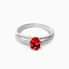Oval Ruby and Diamond Promise Ring