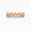 Crown Shape Beads Two-toned Wedding Ring