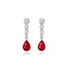Ruby Drop Diamond Earrings