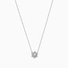 Floral Shaped Round Diamond Pendant Necklace