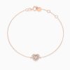 Heart shaped Halo Micro-Suspension Pavé Diamond Bracelet