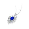 Oval-Shaped Sapphire and Diamond Pendant Necklace