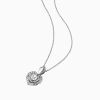 Round Diamond Heart Shaped Halo Rose Pendant Necklace