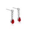 Ruby Drop Diamond Earrings