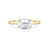 East West Emerald Solitaire Engagement Ring