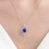 Oval-Shaped Sapphire and Diamond Pendant Necklace