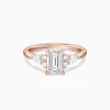 Emerald-cut Trio Cluster Engagement Ring