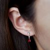 Ruby Drop Diamond Earrings