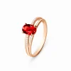 Oval Ruby and Diamond Promise Ring